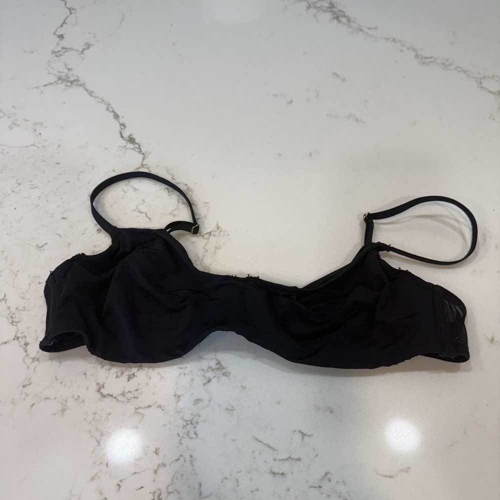 Madewell Women's 34B Under Wire Bralette Black Sheer Sides